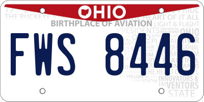 OH license plate FWS8446