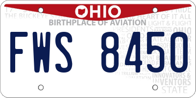 OH license plate FWS8450