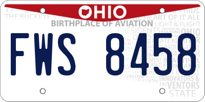 OH license plate FWS8458