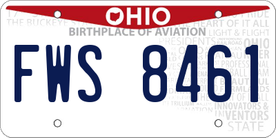 OH license plate FWS8461
