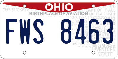 OH license plate FWS8463