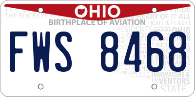 OH license plate FWS8468
