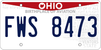 OH license plate FWS8473
