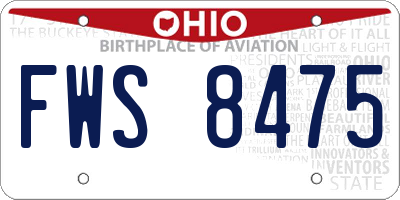 OH license plate FWS8475