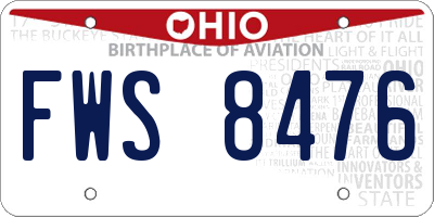 OH license plate FWS8476