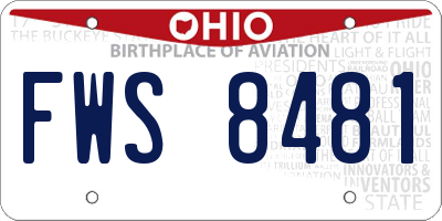 OH license plate FWS8481