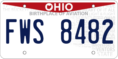 OH license plate FWS8482