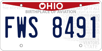 OH license plate FWS8491