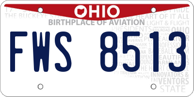 OH license plate FWS8513