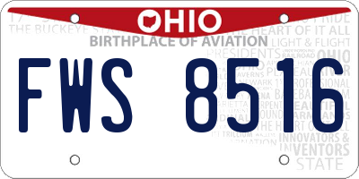 OH license plate FWS8516