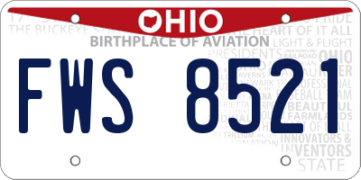 OH license plate FWS8521