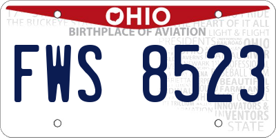 OH license plate FWS8523