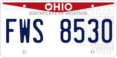OH license plate FWS8530