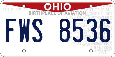 OH license plate FWS8536