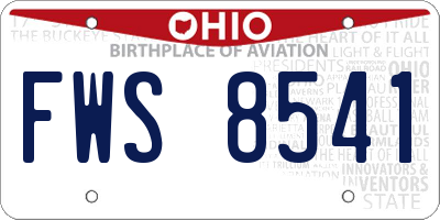 OH license plate FWS8541