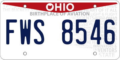 OH license plate FWS8546
