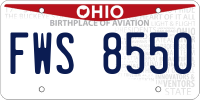 OH license plate FWS8550