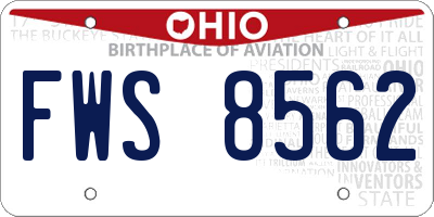 OH license plate FWS8562