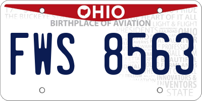 OH license plate FWS8563