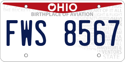 OH license plate FWS8567