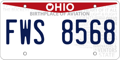 OH license plate FWS8568