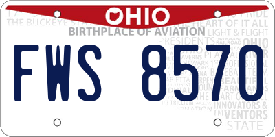 OH license plate FWS8570
