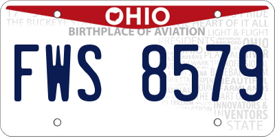 OH license plate FWS8579