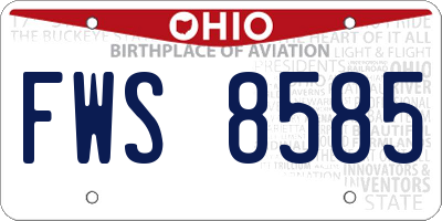 OH license plate FWS8585