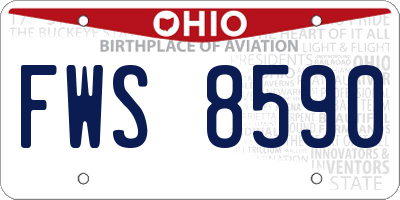 OH license plate FWS8590