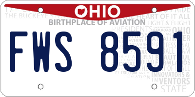 OH license plate FWS8591