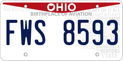 OH license plate FWS8593