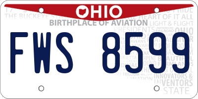 OH license plate FWS8599