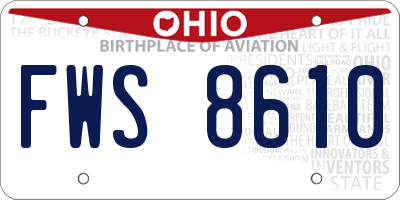 OH license plate FWS8610