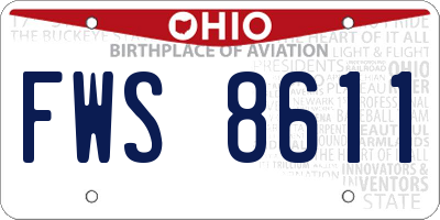 OH license plate FWS8611