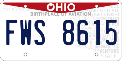 OH license plate FWS8615