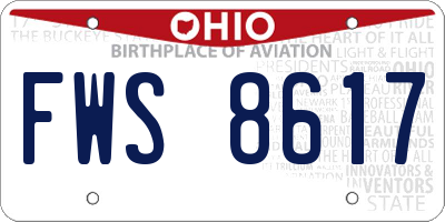 OH license plate FWS8617