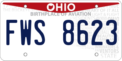 OH license plate FWS8623