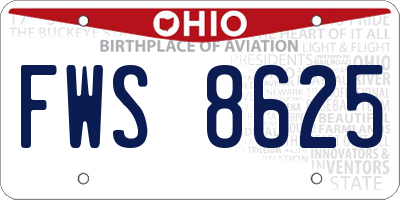 OH license plate FWS8625