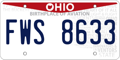 OH license plate FWS8633