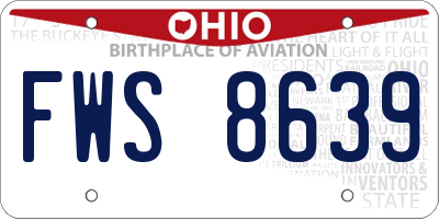 OH license plate FWS8639
