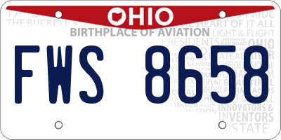 OH license plate FWS8658