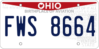 OH license plate FWS8664