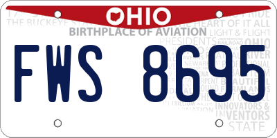 OH license plate FWS8695