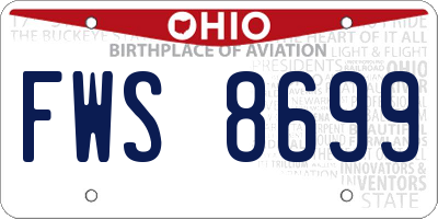 OH license plate FWS8699