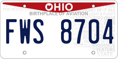 OH license plate FWS8704