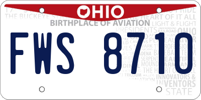 OH license plate FWS8710