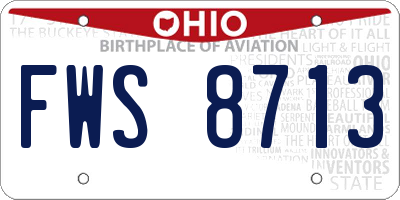 OH license plate FWS8713