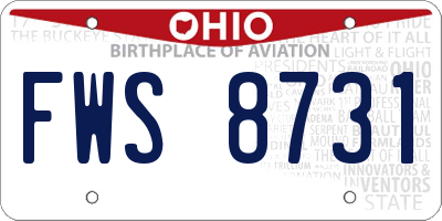 OH license plate FWS8731