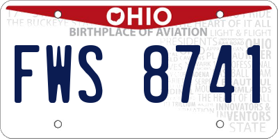 OH license plate FWS8741