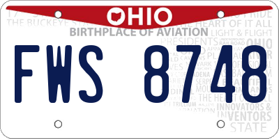 OH license plate FWS8748